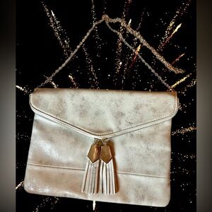 Urban Expressions Faux Leather Gold Metallic “Stella” Crossbody/Clutch  NWOT